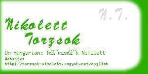 nikolett torzsok business card